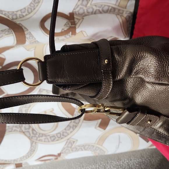 Salvatore Ferragamo Auth. Bronze Leather Hobo Bag - Picture 7 of 15